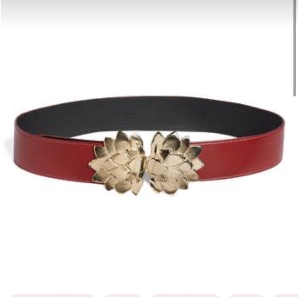 Raina Red Leather Belt - Picture 4 of 9